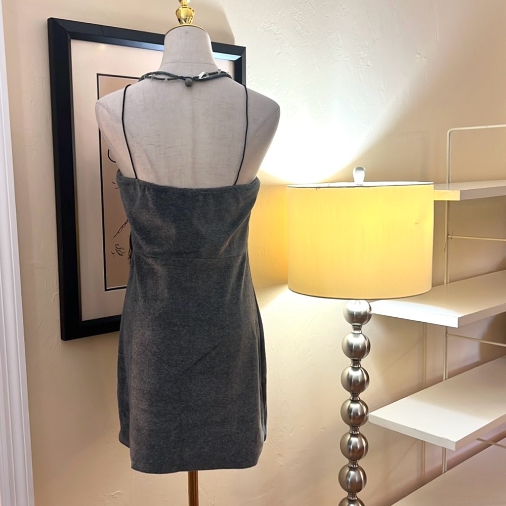 Lunachix Velour Grey,Tank Top Dress, Zumiez Gray Sleeveless Dress,EUC,Size Large - Picture 6 of 12